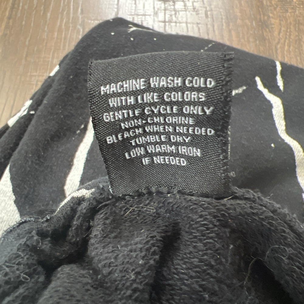 FRPLY Black Gray L Graphic All Over Print pants joggers Streetwear Skater Y2K - Picture 10 of 10
